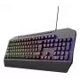 Žaidimų klaviatūra TRUST GXT 836 Evocx USB QWERTY JAV anglų, RGB foninis apšvietimas, riešo atrama, 114 klavišų, 110% išdėstymas
