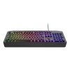 Žaidimų klaviatūra TRUST GXT 836 Evocx USB QWERTY JAV anglų, RGB foninis apšvietimas, riešo atrama, 114 klavišų, 110% išdėstymas