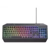 Žaidimų klaviatūra TRUST GXT 836 Evocx USB QWERTY JAV anglų, RGB foninis apšvietimas, riešo atrama, 114 klavišų, 110% išdėstymas