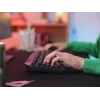 Žaidimų klaviatūra TRUST GXT 836 Evocx USB QWERTY JAV anglų, RGB foninis apšvietimas, riešo atrama, 114 klavišų, 110% išdėstymas