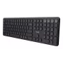 Trust Vaiya 25511 belaidė klaviatūra keliems įrenginiams, USB RF + Bluetooth, JAV išdėstymas, skaičių blokas, įmontuotas įkraunamas akumuliatorius, juoda