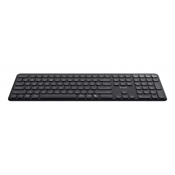 Trust Vaiya 25511 belaidė klaviatūra keliems įrenginiams, USB RF + Bluetooth, JAV išdėstymas, skaičių blokas, įmontuotas įkraunamas akumuliatorius, juoda
