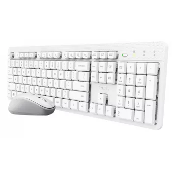 Trust Ody II belaidis klaviatūros ir pelės rinkinys, RF, QWERTY, balta