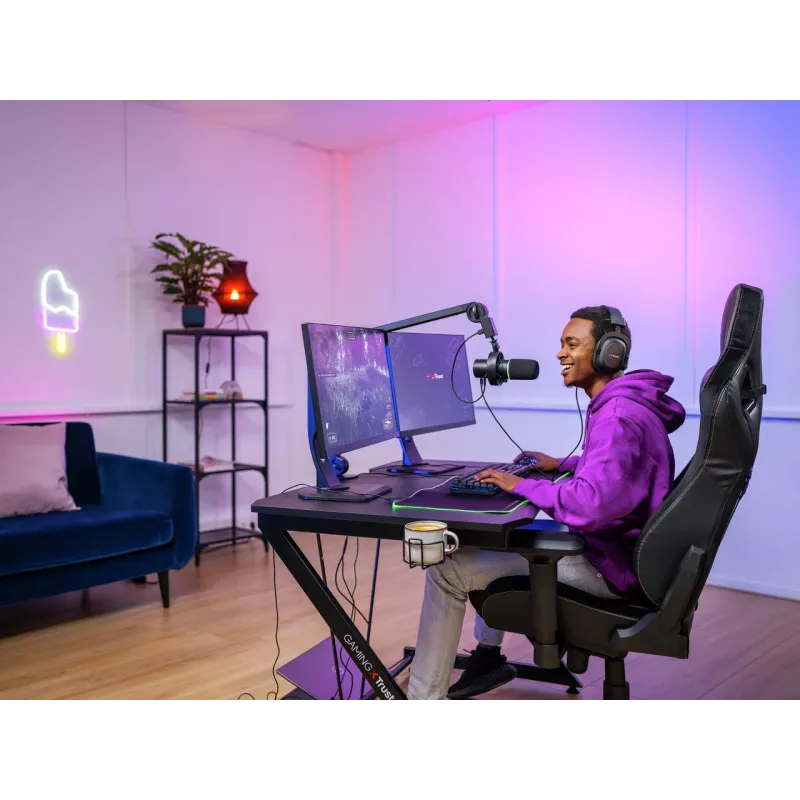Trust GXT 255+ Onyx Black – profesionalus PC mikrofonas su rankena
