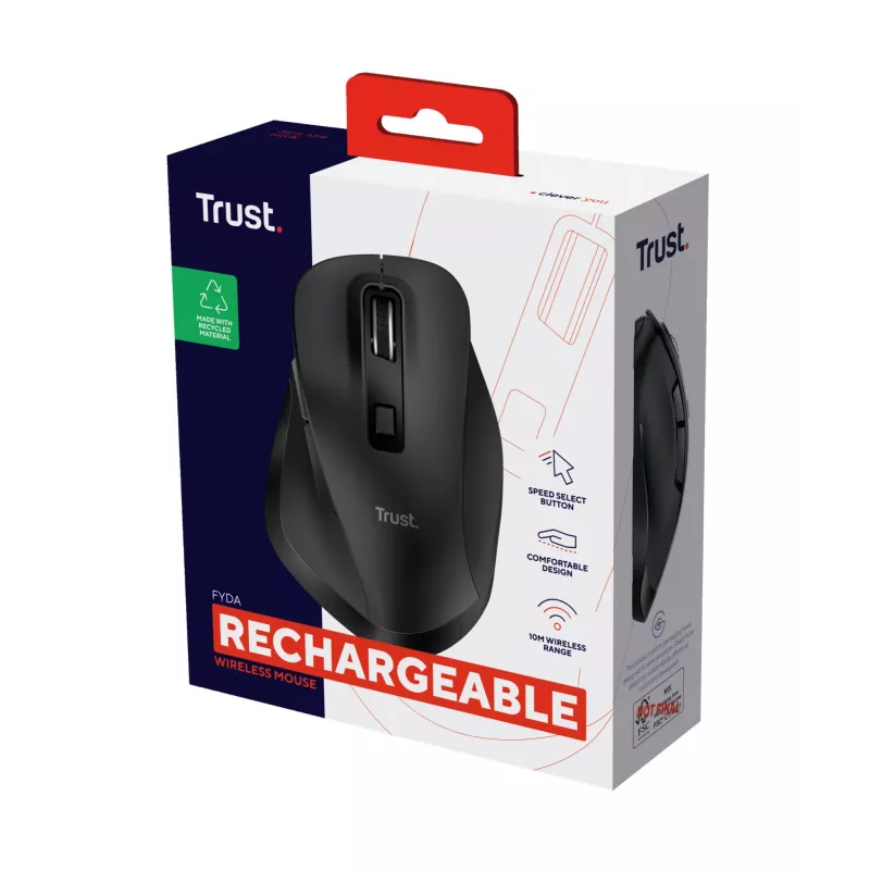 Pelė Trust Fyda belaidė RF + USB Type-A