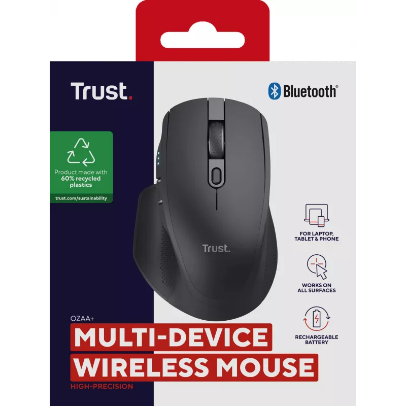 Trust Ozaa+ pelė Office dešinei rankai RF belaidė + Bluetooth optinė 3200 DPI