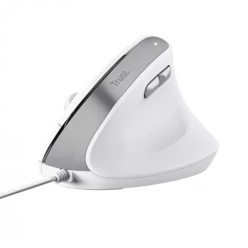 Trust Bayo II vertikali pelė, dešinei rankai, USB-A, optinė, 2400 DPI, balta
