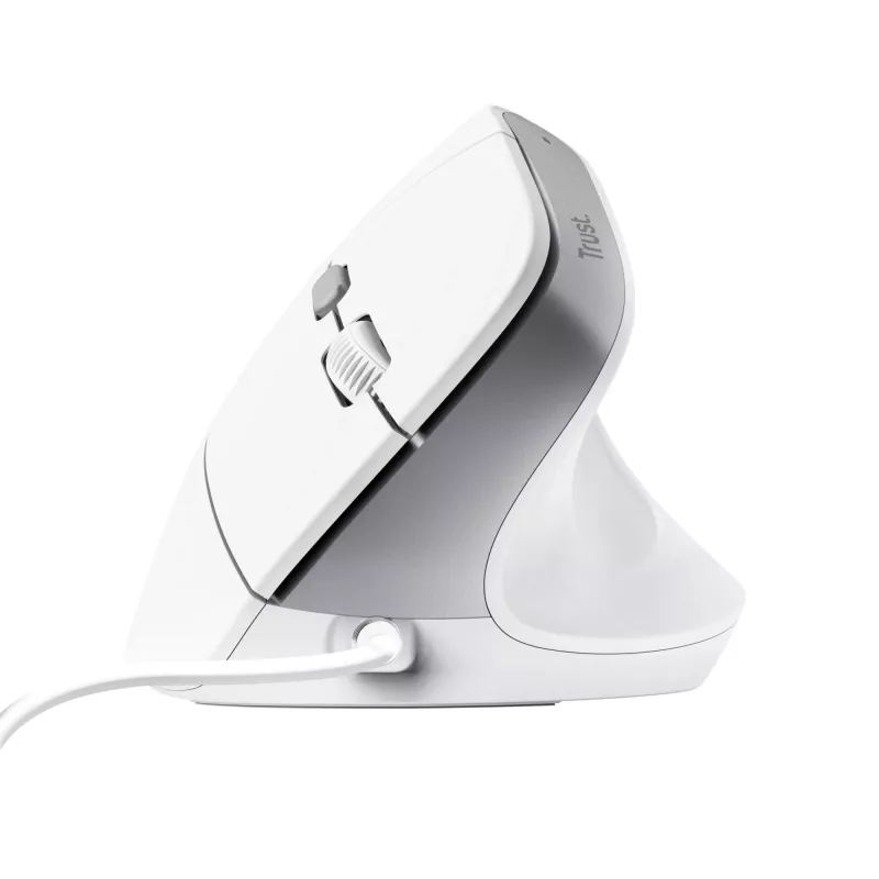Trust Bayo II vertikali pelė, dešinei rankai, USB-A, optinė, 2400 DPI, balta