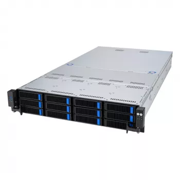 ASUS RS521A-E12-RS12U Socket SP5 stelažinis (2U) serveris juodas, sidabrinis