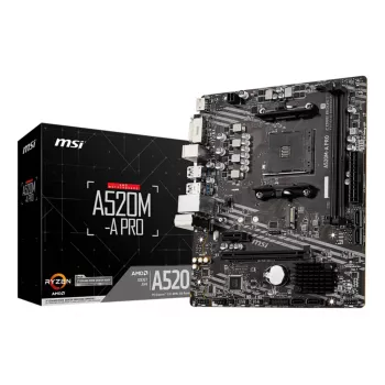 Pagrindinė plokštė MSI A520M-A PRO, AMD A520, Socket AM4, micro ATX