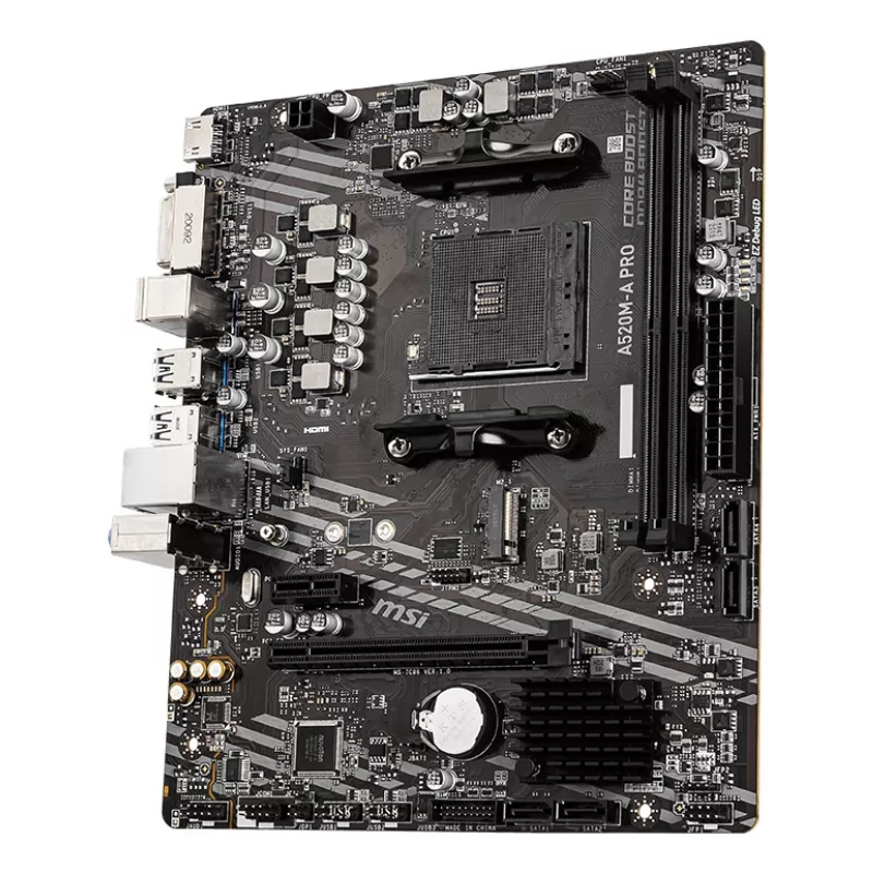 Pagrindinė plokštė MSI A520M-A PRO, AMD A520, Socket AM4, micro ATX
