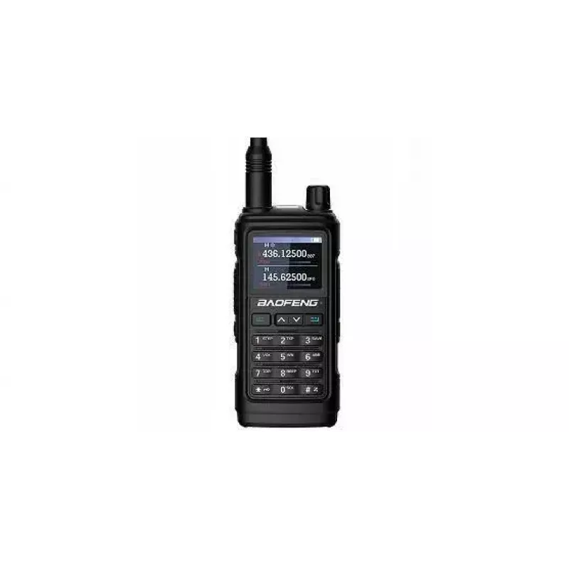Nešiojama dvipusė racija Baofeng UV-17E — 5 W, 1800 mAh baterija, VOX, žibintuvėlis, FM radijas, iki 10 km atstumas, juoda (2 vnt. rinkinys)