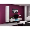 Sieninė spinta cama meble VIGO 180 — 1800×400×300 mm, balta/balta blizgi