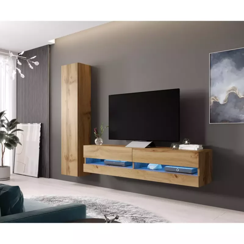 Pakabinama spinta Cama Meble VIGO 180, 1800×400×300 mm, Wotan ąžuolas