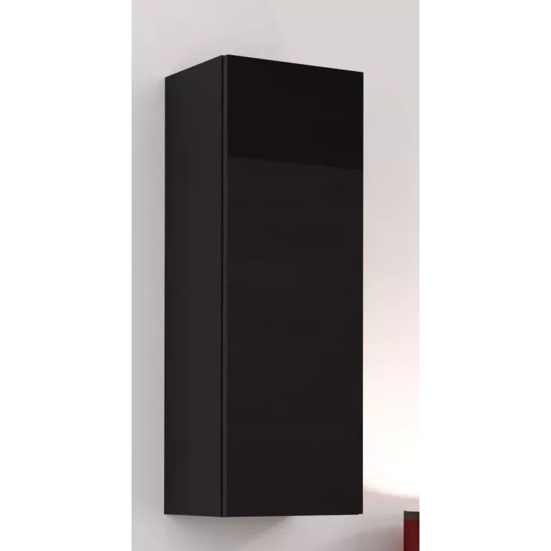 Pakraštinė spinta cama meble VIGO 90 — pakabinama, 900×350×320 mm, juoda/juodas blizgesys