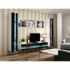 Pakabinama lentyna cama meble VIGO NEW 180×40×30 cm balta/juoda blizgi