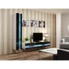 Pakabinama lentyna cama meble VIGO NEW 180×40×30 cm balta/juoda blizgi