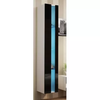 Pakabinama lentyna cama meble VIGO NEW 180×40×30 cm balta/juoda blizgi