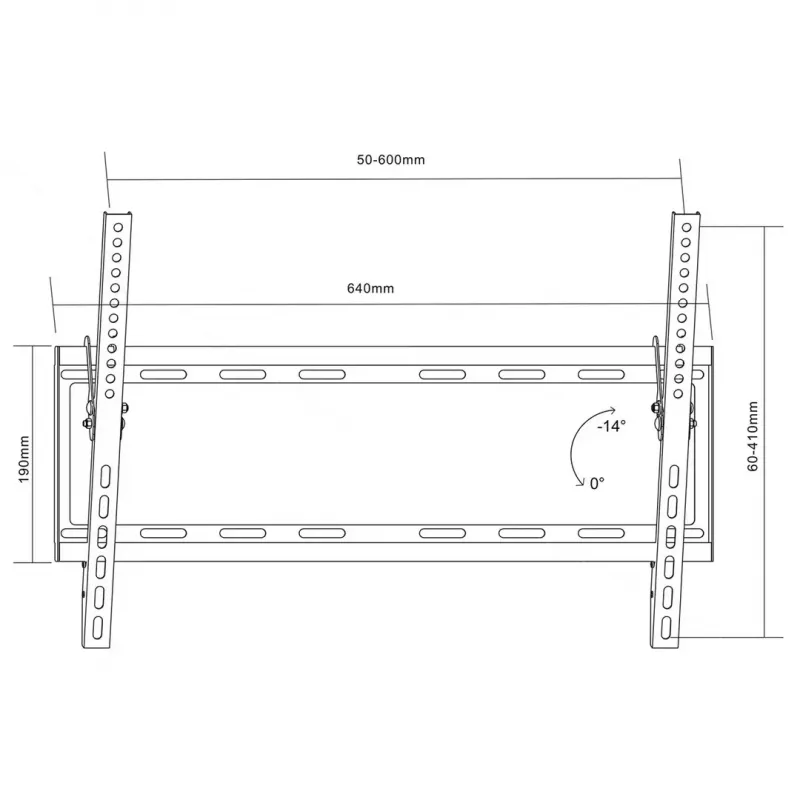 TV laikiklis sieninis MACLEAN MC-605, fiksuotas pasvirimas, VESA 75x75–600x400, iki 55 kg, 32–80 col. ekranams