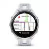 Išmanusis laikrodis GARMIN Forerunner 965 — 47 mm titano korpusas, 1,4 colio AMOLED, 32 GB, 23 dienų baterija, GPS/GLONASS/Galileo, balta silikoninė juosta