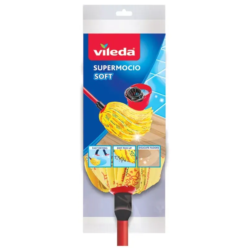 Vileda šluotos antgalis raudonas geltonas
