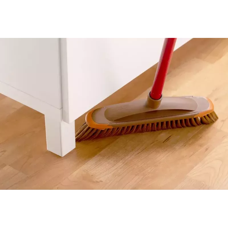 VILEDA 136082 Šluota su minkštais/kietais plastikiniais šereliais ir rankena, bronzinė