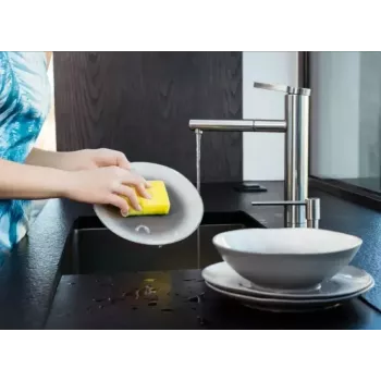 Kempinė šveitimo VILEDA Tip-Top pakuotė po 5, stačiakampiai pluoštiniai pagalvėliai 70×90×30 mm, geltoni