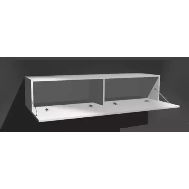 TV stovas cama meble VIGO 180 — 1800×400×300 mm, baltas viršus, baltas rėmas, medžio drožlių plokštė