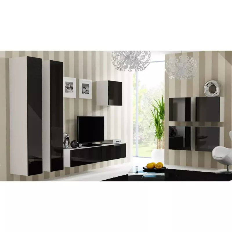 TV stovas cama meble VIGO 180 — 1800×400×300 mm, baltas viršus, baltas rėmas, medžio drožlių plokštė