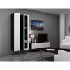 TV stovas cama meble VIGO 140 – 1400×400×300 mm, laminuota medžio drožlių plokštė, juodas/balto blizgesio