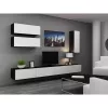 TV stovas cama meble VIGO 140 – 1400×400×300 mm, laminuota medžio drožlių plokštė, juodas/balto blizgesio