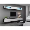 TV stovas cama meble VIGO 140 – 1400×400×300 mm, laminuota medžio drožlių plokštė, juodas/balto blizgesio