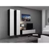 TV stovas cama meble VIGO 140 – 1400×400×300 mm, laminuota medžio drožlių plokštė, juodas/balto blizgesio