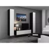 TV stovas cama meble VIGO 140 – 1400×400×300 mm, laminuota medžio drožlių plokštė, juodas/balto blizgesio