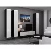 TV stovas cama meble VIGO 140 – 1400×400×300 mm, laminuota medžio drožlių plokštė, juodas/balto blizgesio