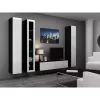 TV stovas cama meble VIGO 140 – 1400×400×300 mm, laminuota medžio drožlių plokštė, juodas/balto blizgesio