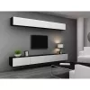 TV stovas cama meble VIGO 140 – 1400×400×300 mm, laminuota medžio drožlių plokštė, juodas/balto blizgesio