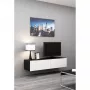 TV stovas cama meble VIGO 140 – 1400×400×300 mm, laminuota medžio drožlių plokštė, juodas/balto blizgesio
