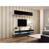 TV stovas Cama Meble VIGO NEW 30/140/40 – 1400×400×300 mm, baltas stalviršis, medžio drožlių plokštė, baltas rėmas, baltas/juodas blizgesys