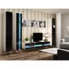 TV stovas Cama Meble VIGO NEW 30/140/40 – 1400×400×300 mm, baltas stalviršis, medžio drožlių plokštė, baltas rėmas, baltas/juodas blizgesys