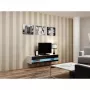 TV stovas Cama Meble VIGO NEW 30/140/40 – 1400×400×300 mm, baltas stalviršis, medžio drožlių plokštė, baltas rėmas, baltas/juodas blizgesys