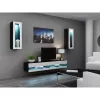 TV stovas Cama Meble VIGO NEW 30/140/40, 1400×400×300 mm, juodas viršus, medžio drožlių plokštė, juodas rėmas
