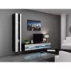 TV stovas Cama Meble VIGO NEW 30/140/40, 1400×400×300 mm, juodas viršus, medžio drožlių plokštė, juodas rėmas