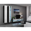 TV stovas Cama Meble VIGO NEW 30/140/40, 1400×400×300 mm, juodas viršus, medžio drožlių plokštė, juodas rėmas