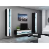 TV stovas Cama Meble VIGO NEW 30/140/40, 1400×400×300 mm, juodas viršus, medžio drožlių plokštė, juodas rėmas