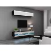TV stovas Cama Meble VIGO NEW 30/140/40, 1400×400×300 mm, juodas viršus, medžio drožlių plokštė, juodas rėmas