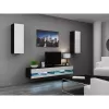 TV stovas Cama Meble VIGO NEW 30/140/40, 1400×400×300 mm, juodas viršus, medžio drožlių plokštė, juodas rėmas