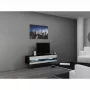 TV stovas Cama Meble VIGO NEW 30/140/40, 1400×400×300 mm, juodas viršus, medžio drožlių plokštė, juodas rėmas