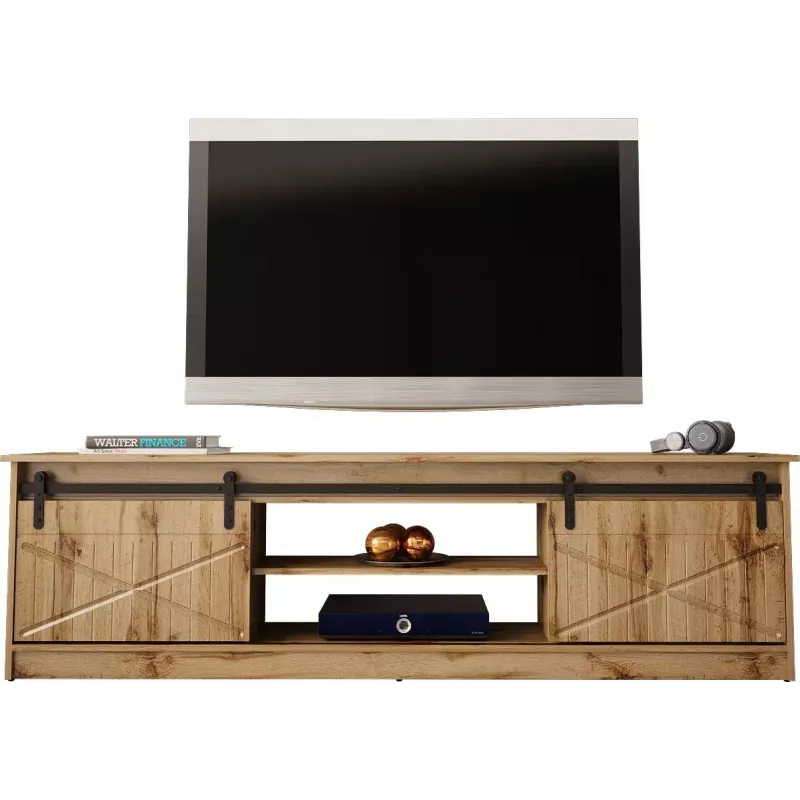 TV spintelė Cama Meble GRANERO RTV, ąžuolo Wotan, 2000×350×567 mm