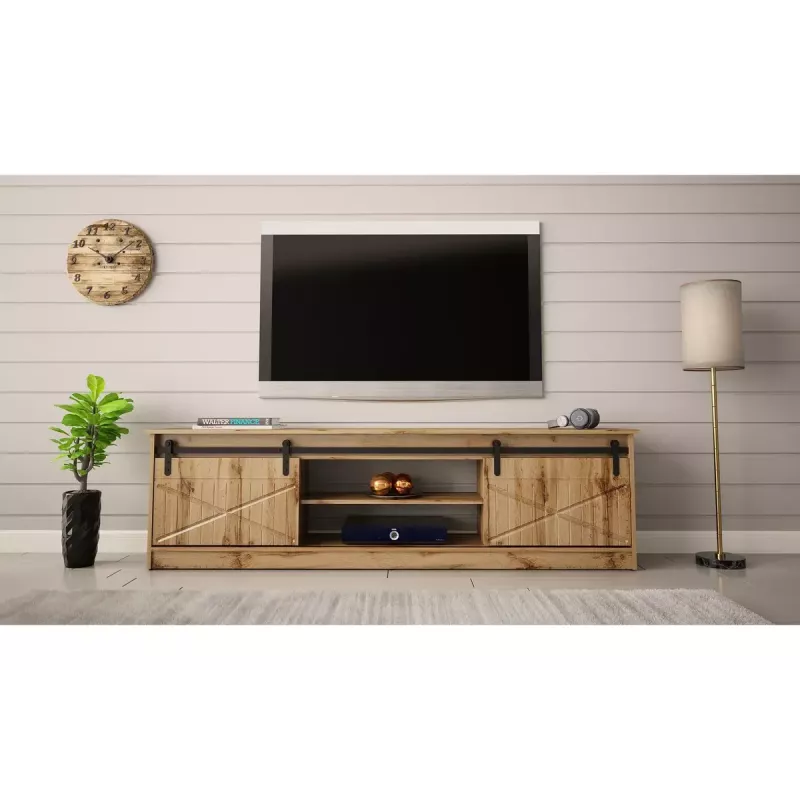 TV spintelė Cama Meble GRANERO RTV, ąžuolo Wotan, 2000×350×567 mm